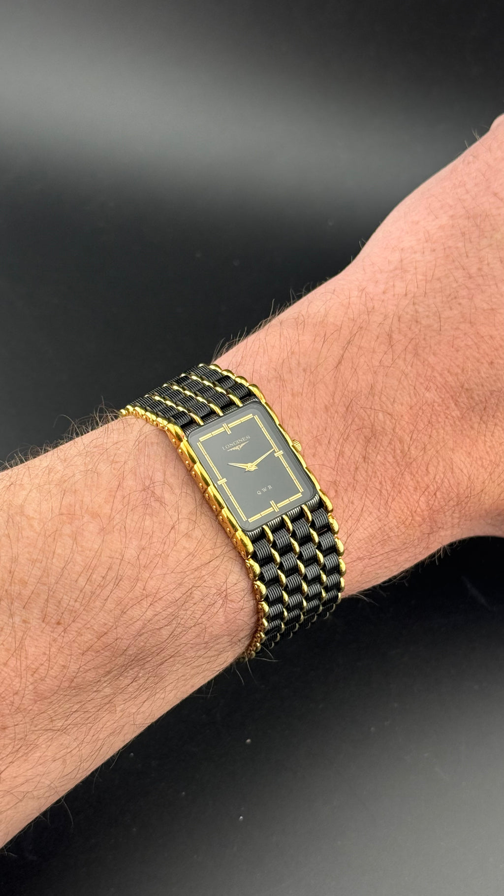 Longines – QWR Black PVD & Gold – 1980