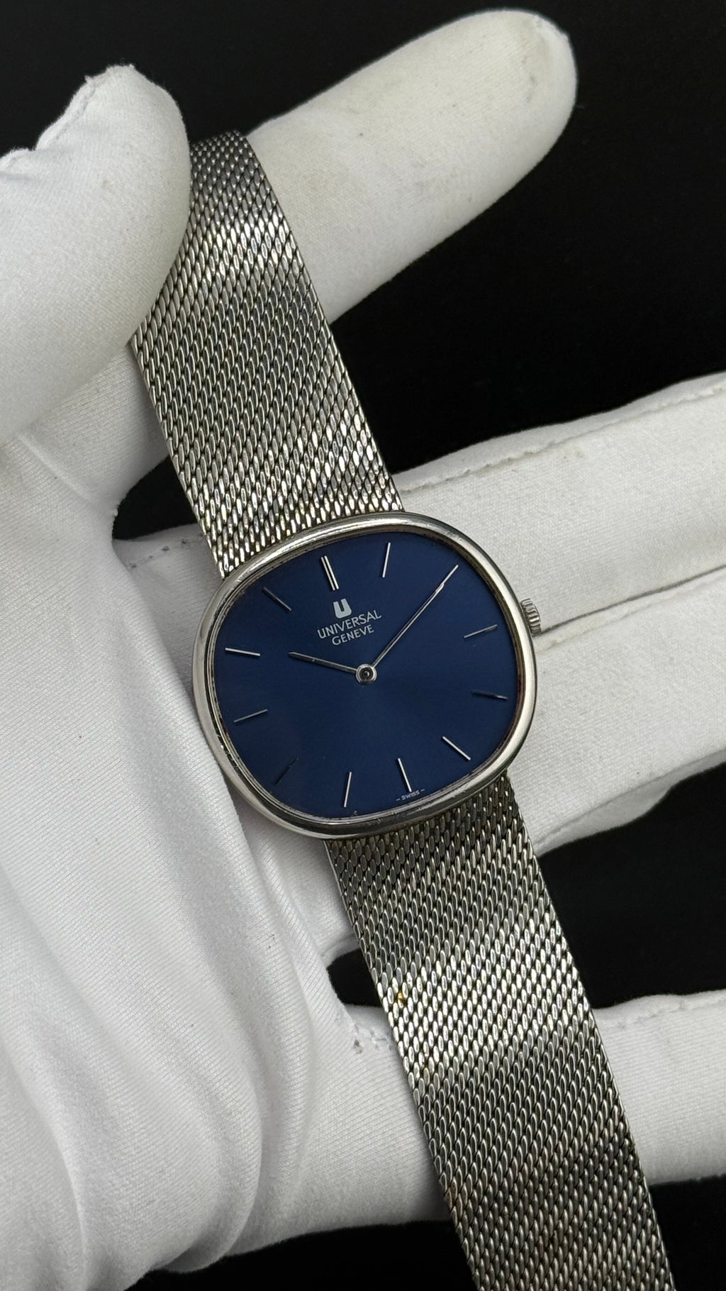 Universal Geneve Ellipse cadran bleu full set