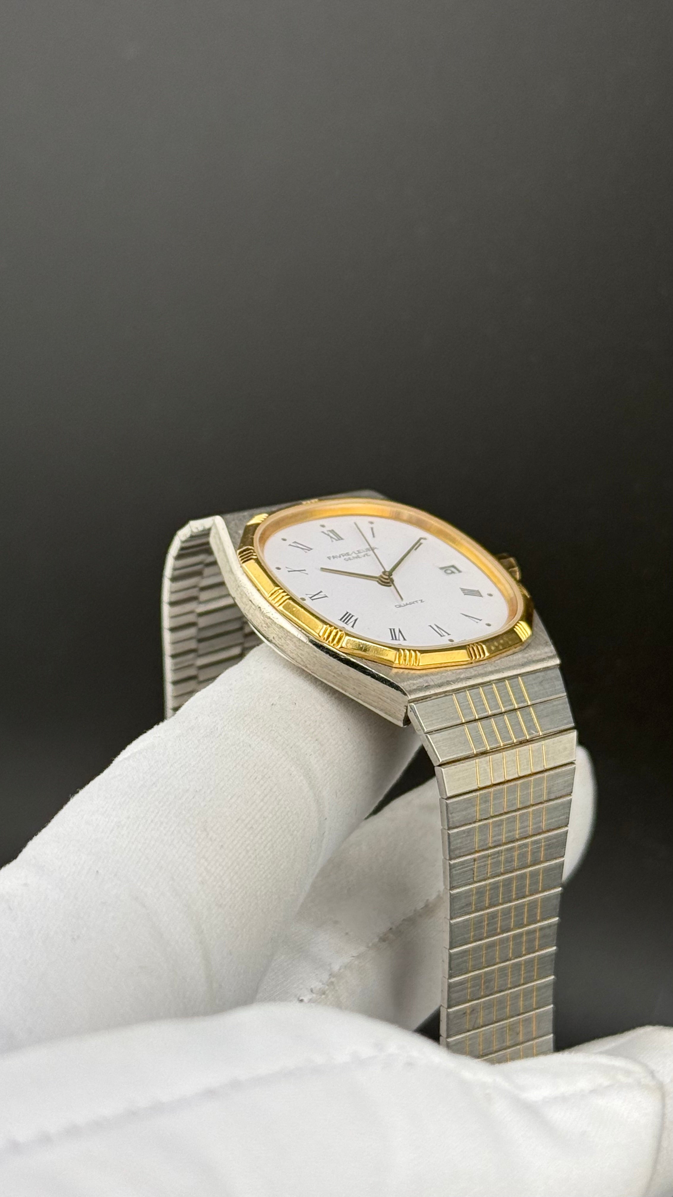 Favre-Leuba – Bracelet Intégré Two-Tone Réf. 458 – Années 80