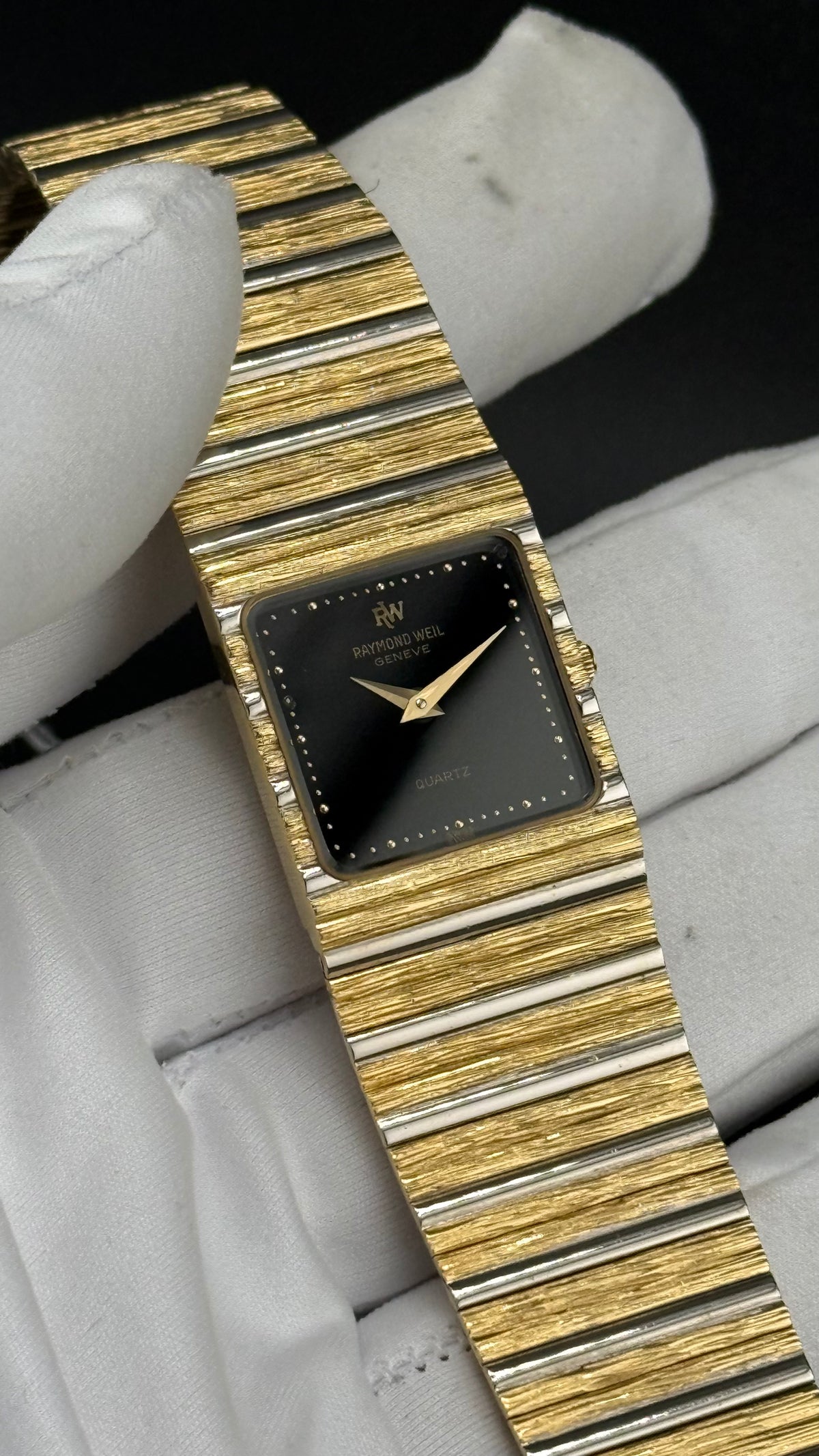 Raymond Weil – 9056 Cadran Noir – Années 80