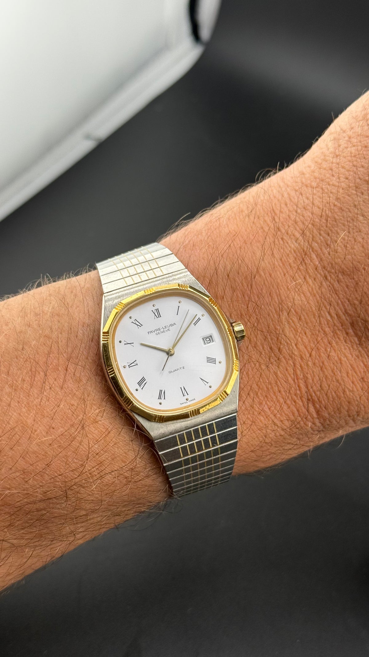 Favre-Leuba – Bracelet Intégré Two-Tone Réf. 458 – Années 80