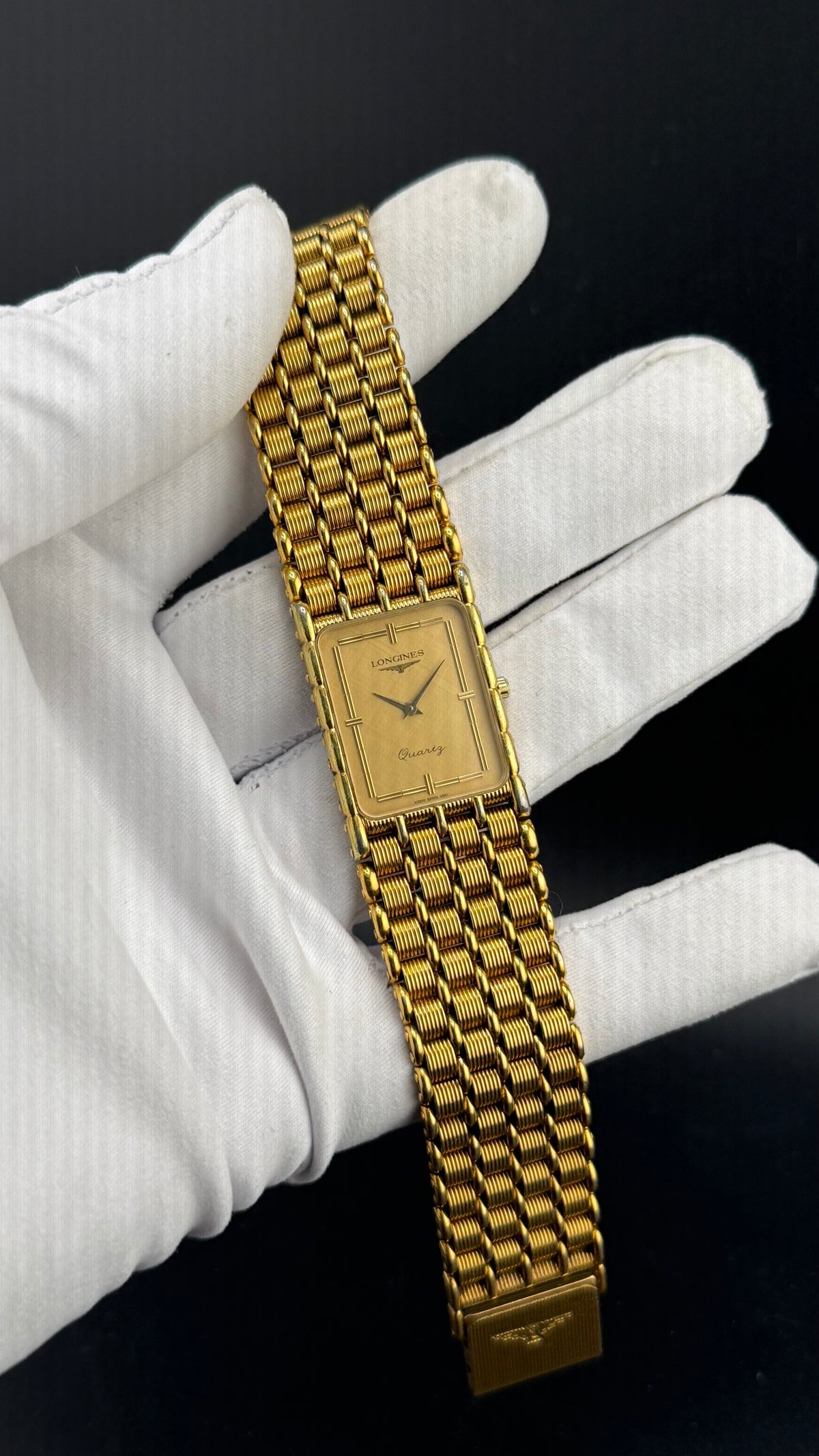 Longines Tank plaqué or cadran champagne – LON-57