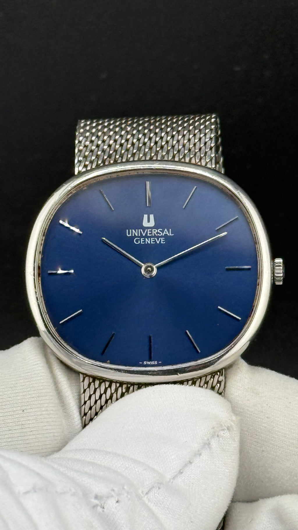 Universal Geneve Ellipse cadran bleu full set