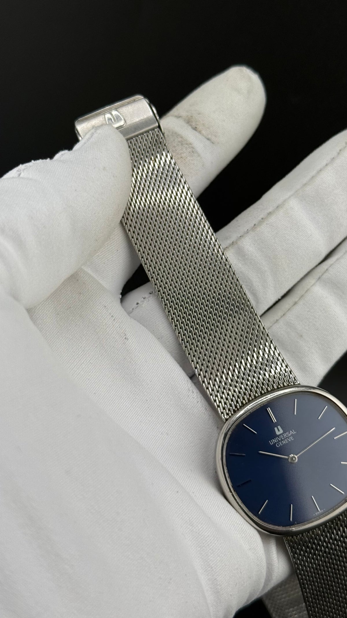 Universal Geneve Ellipse cadran bleu full set