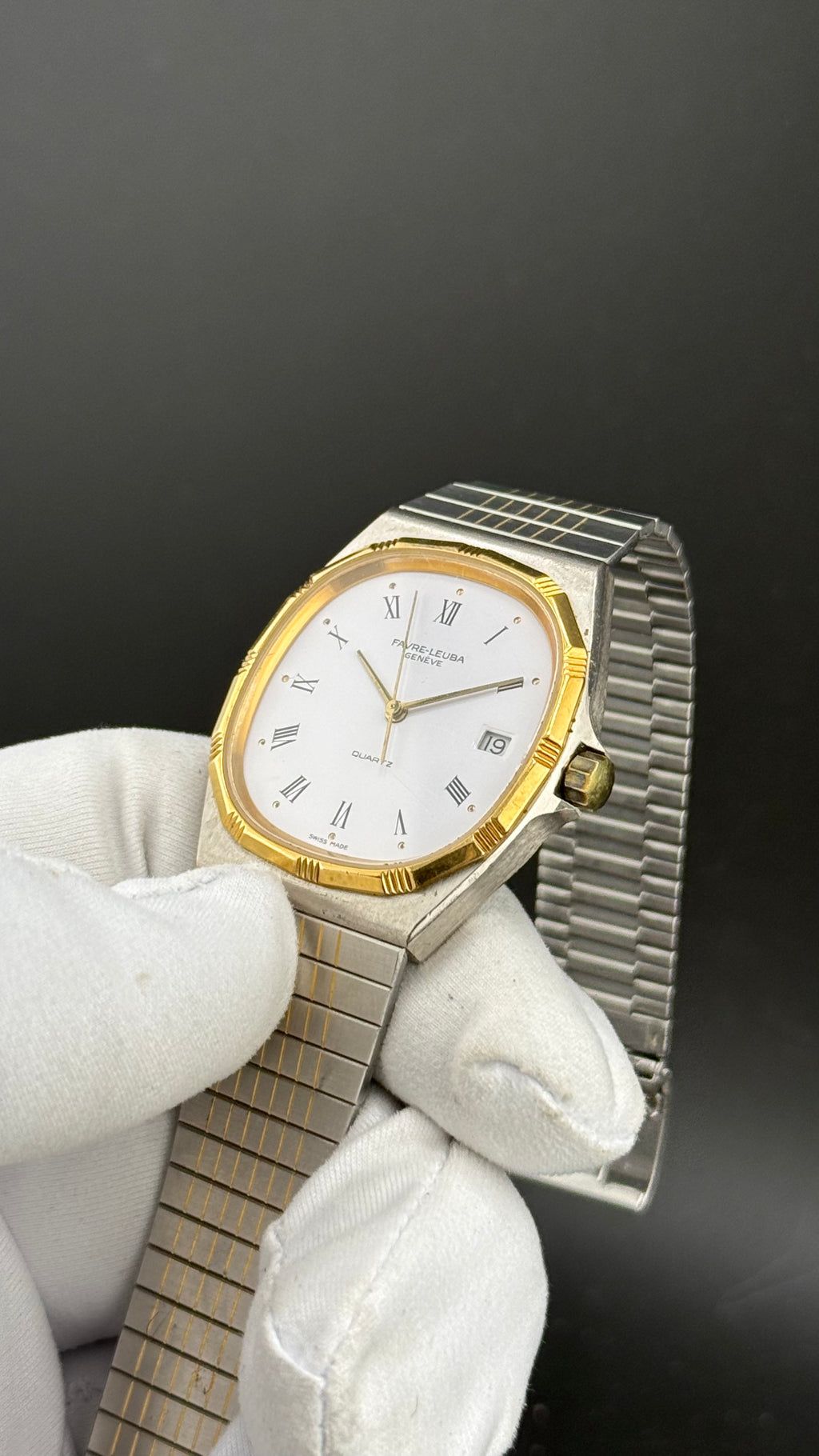 Favre-Leuba – Bracelet Intégré Two-Tone Réf. 458 – Années 80