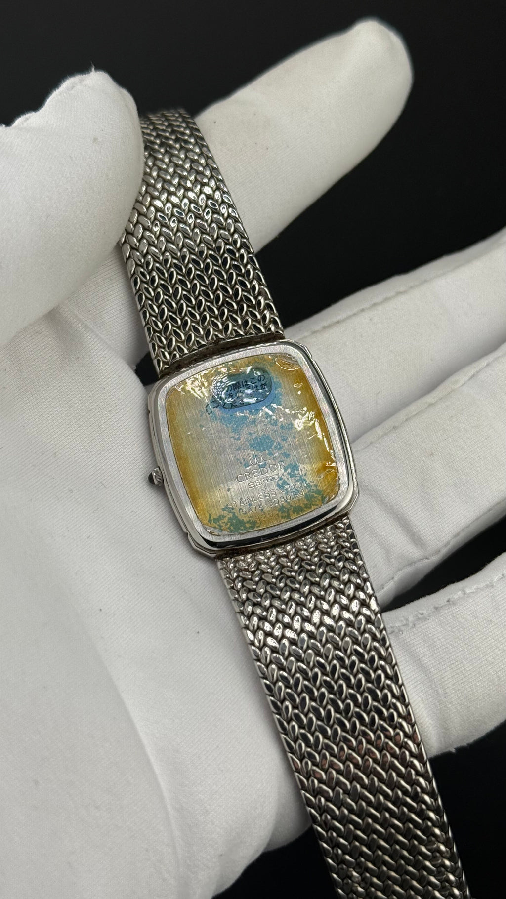 Credor – Tank Opaline Blue Réf. 5A74-3D30 – 1988