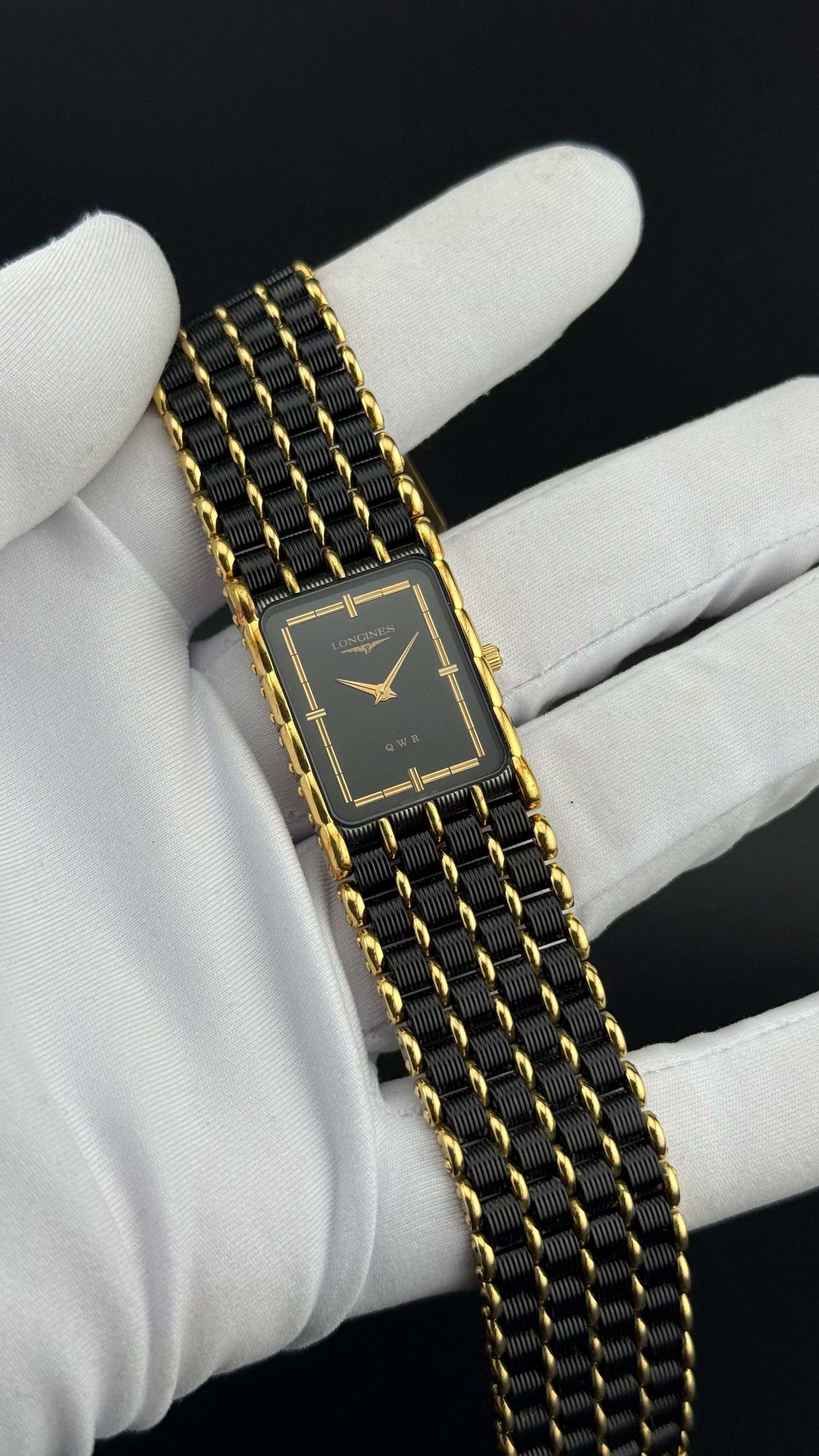 Longines – QWR Black PVD & Gold – 1980