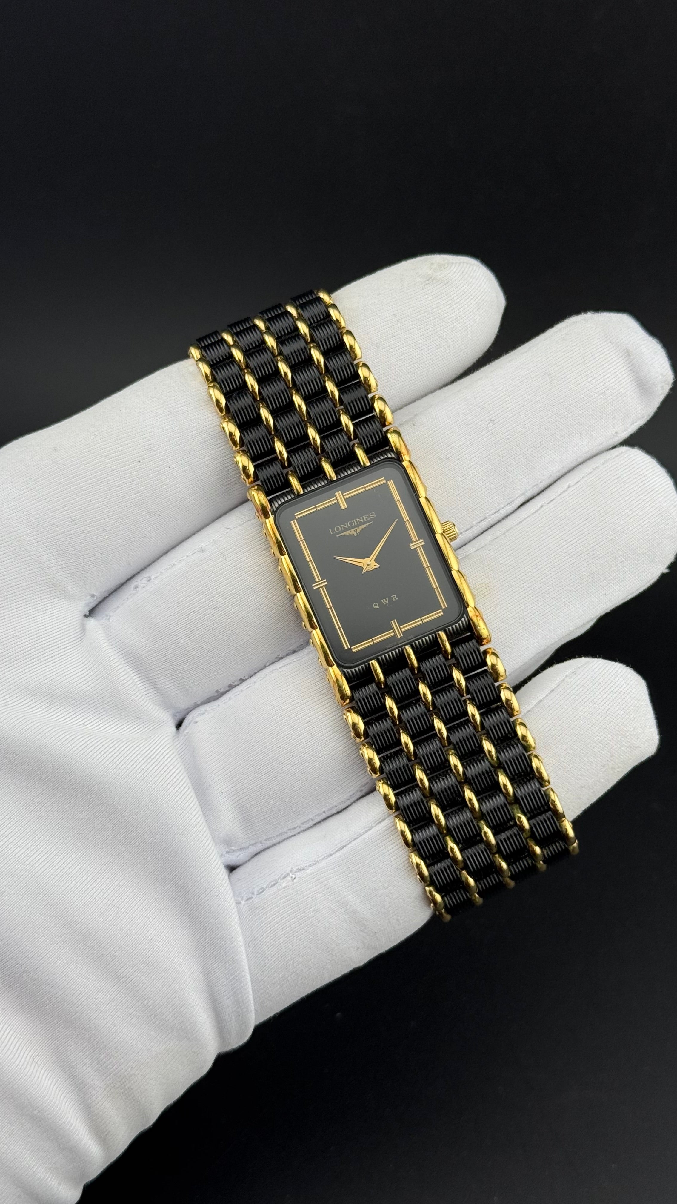 Longines – QWR Black PVD & Gold – 1980
