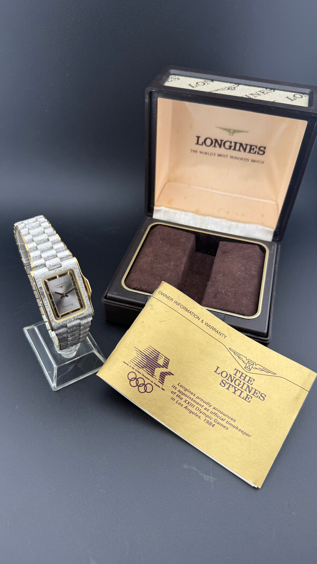 Longines – Olympics 1984 Frosted White Gold - Box & Papers