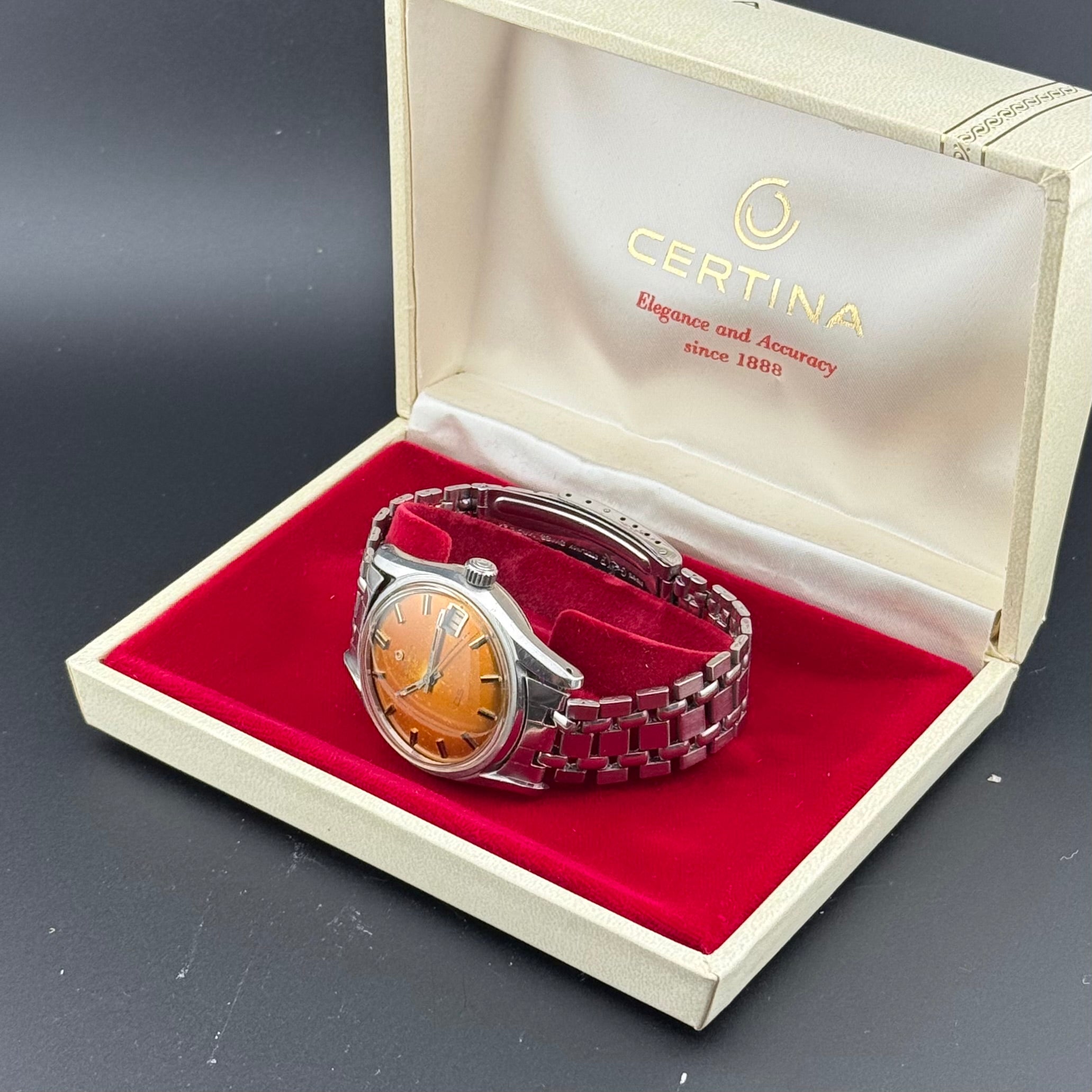 Certina – DS Gay Freres Bracelets - "Tobacco" Patina – 1960s