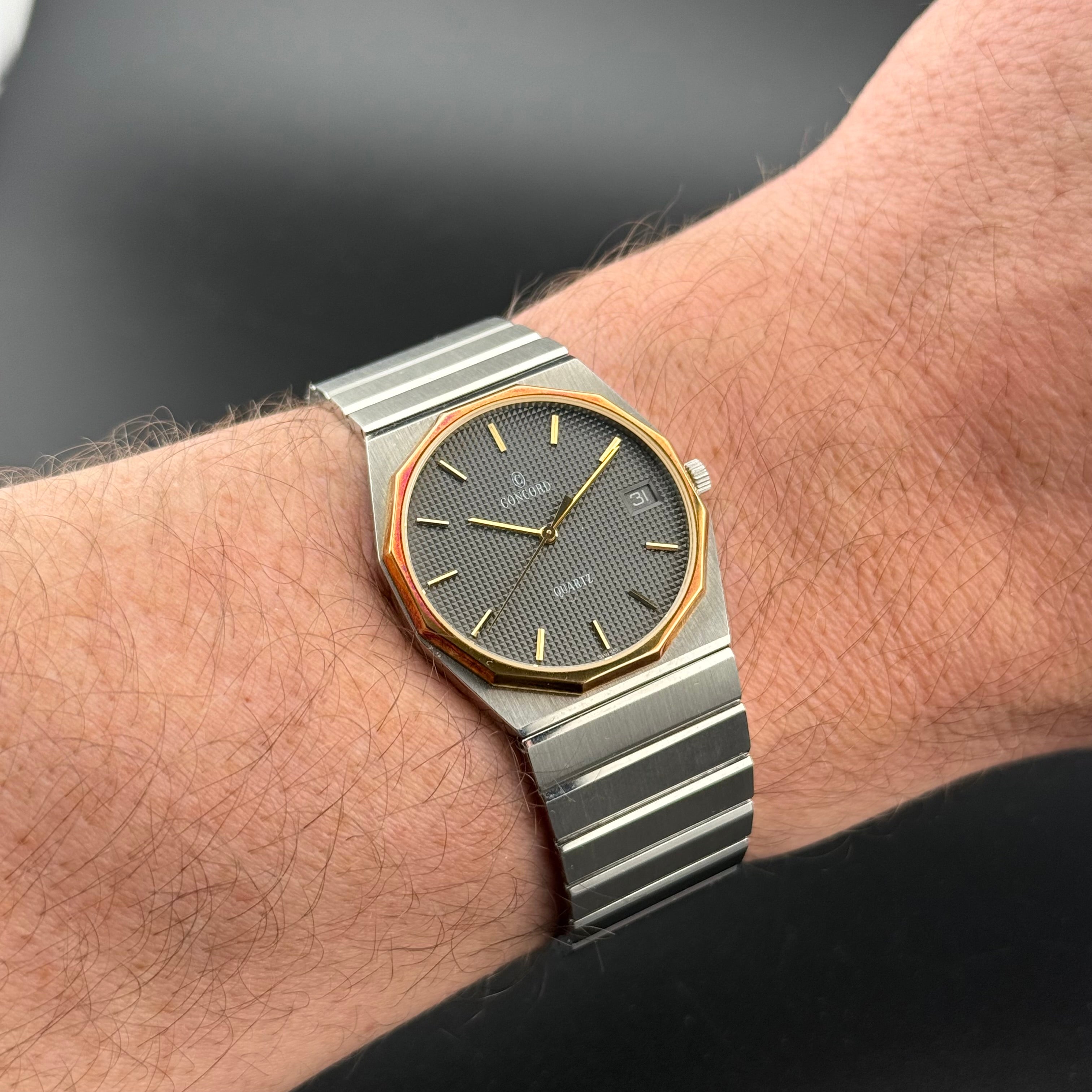 Concord – Mariner SG - Black Dial 18k Yellow Gold Bezel – 1980s