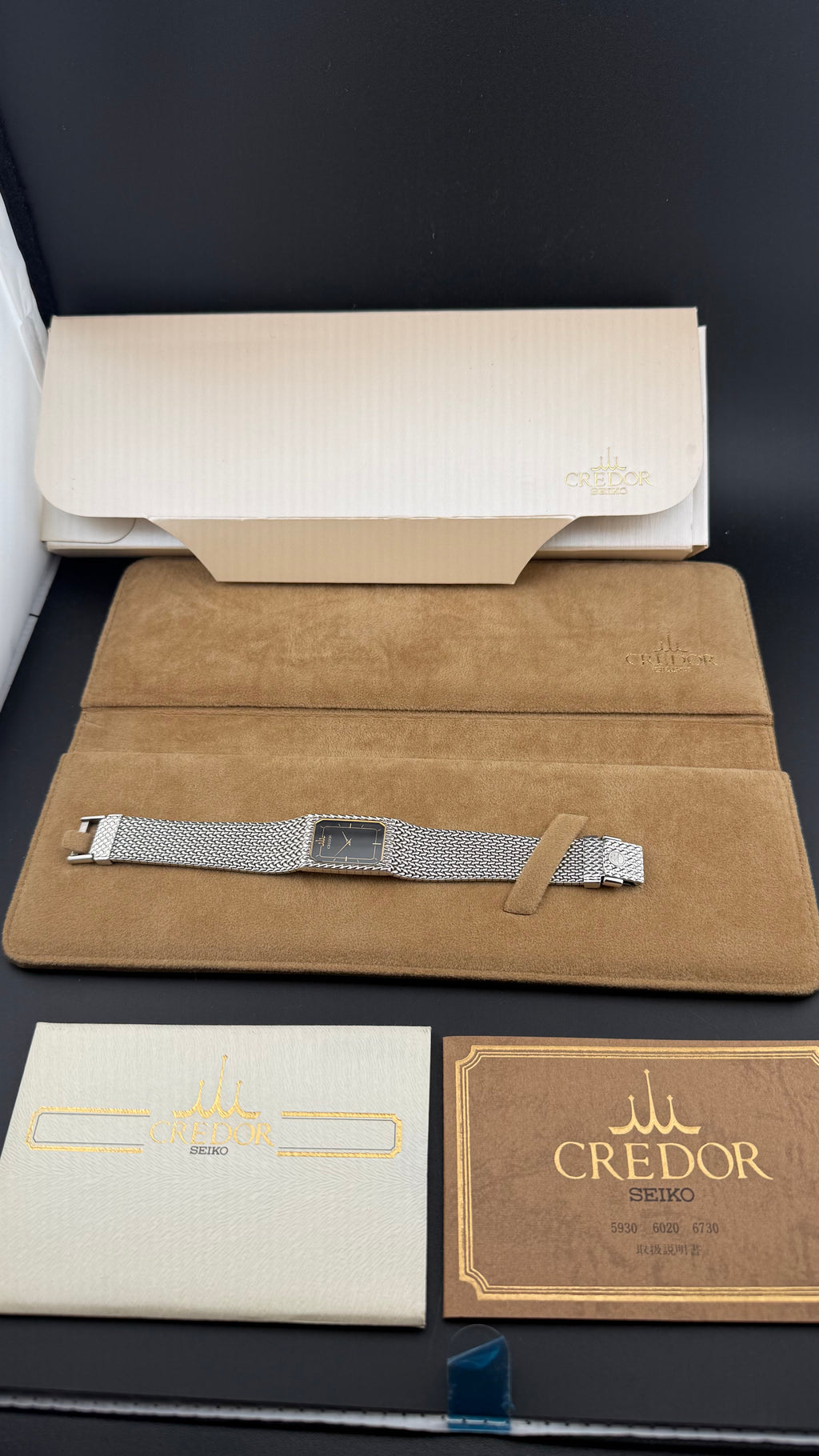 Credor – 2F70-5330 (black dial, box & papers) – 1981